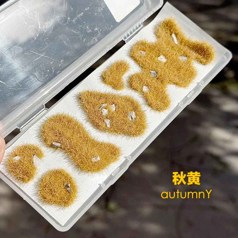 11*15cm Model Grass Turf With Stone Lawn Model Material Micro Landscape Platform Diy Material 1/64 Scale Train Railway Layout