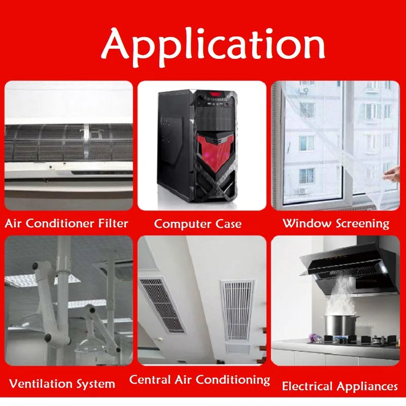 High-quality Air Conditioner Dustproof Net Air Conditioning Filter Net Dust Filtering Vent-pipe Computer Case Host Air Vent