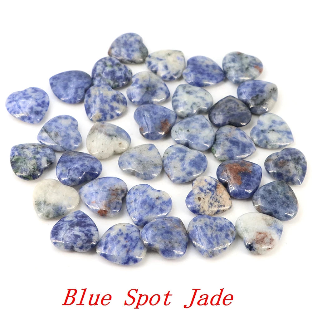 Lots Wholesale Gem Heart Shape LOVE 20MM Natural Crystal Amethyst Agate Bead Healing Reiki Natural Stone Gift Supplies