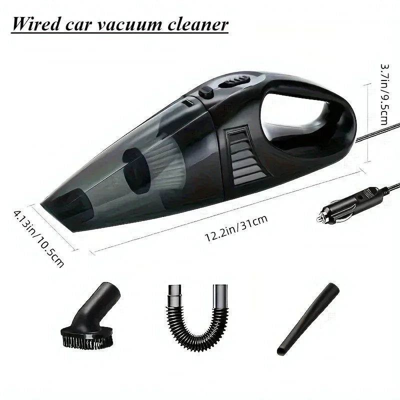 12V Rechargeable Car Vacuum - Portable Handheld Cleaner with Washable Filter for Auto Use