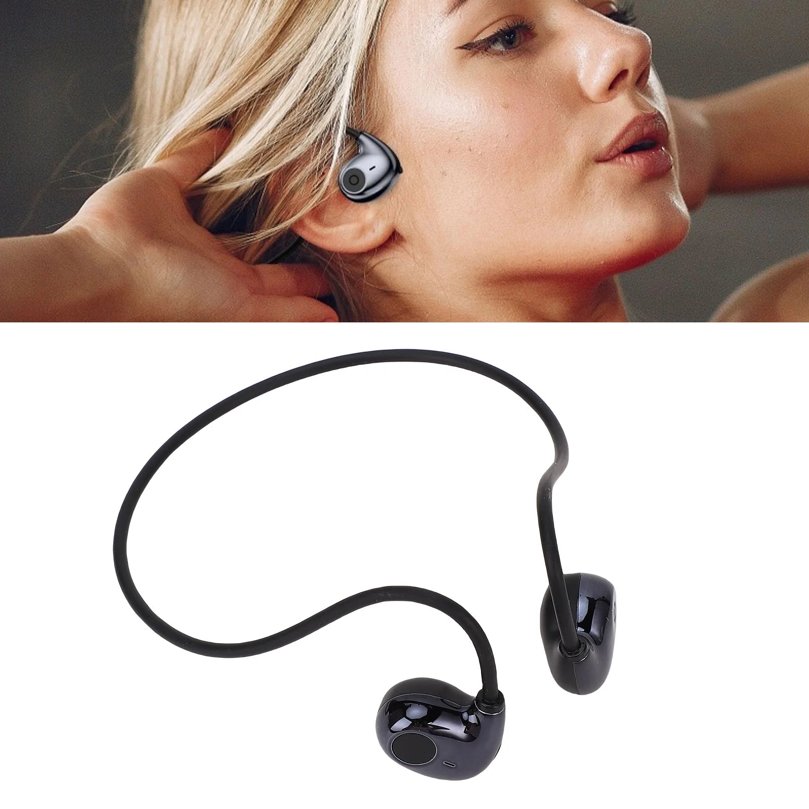 Bluetooth 5.2 Headphones Ergonomic HiFi Sound Air Conduction Headphones Lightweight HD Call Waterproof Open Ear for Outdoor