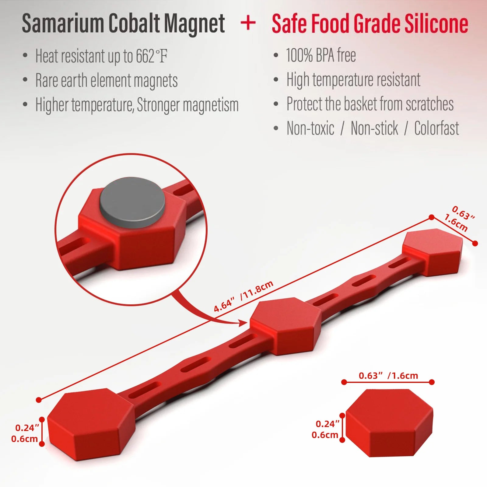 Air Fryer Magnet Clip Silicone Easy Clean Air Fryer Fixation Device Magnetic Buckle Removable High Temp Reusable