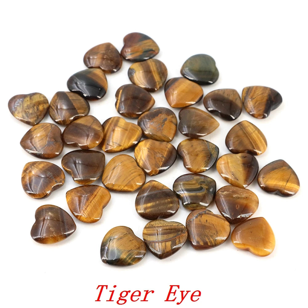 Lots Wholesale Gem Heart Shape LOVE 20MM Natural Crystal Amethyst Agate Bead Healing Reiki Natural Stone Gift Supplies