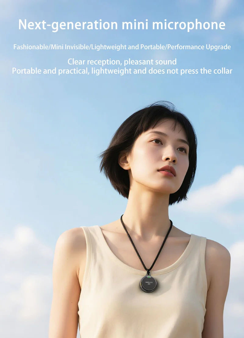 Wireless Lavalier Microphone Outdoor Live Recording Interview Vlog Magnetic Noise Reduction Portable For iPhone Android