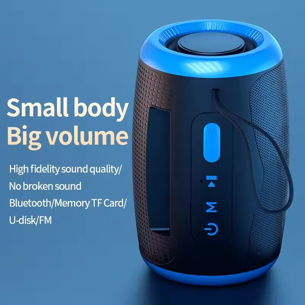 Portable Bluetooth Speaker Outdoor Waterproof Wireless TWS Radio Column Box Speaker Support TF card Stereo 3D Hi-Fi Music Player