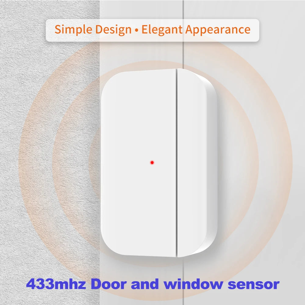 TAIBOAN Wireless 433MHz Door & Window Magnetic Sensor EV1527 for Home Smart Security Alarm System Home Burglar Alarm Kits