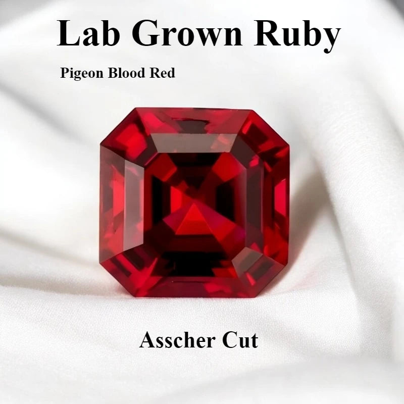 Lab Grown Ruby Various Shape Pigeon Blood Red Charms Gemstone for DIY Jewelry Making Materials Selectable Certificate