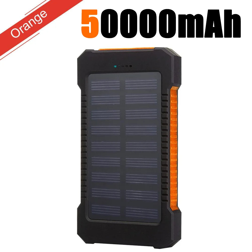 For Phone Camping Powerbanks Dual USB Travel Power Bank 500000mAh Waterproof Outdoor Solar Portable Solar Phone Charger Solar