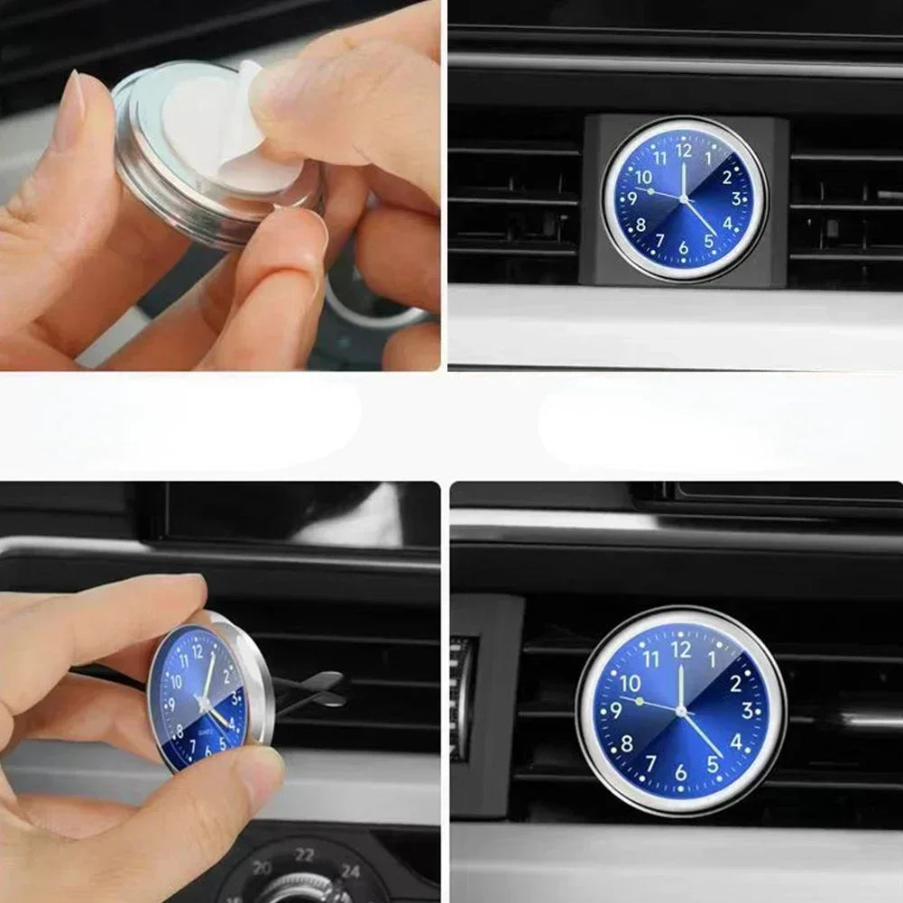 Car Clock Luminous Automobiles Internal Stick-On Mini Digital Watch Mechanics Quartz Clocks Auto Ornament Car Accessories Gifts