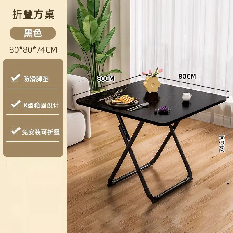 Folding Dining Table Household Small Apartment Eating Square Table Balcony Portable Dining Table Simple