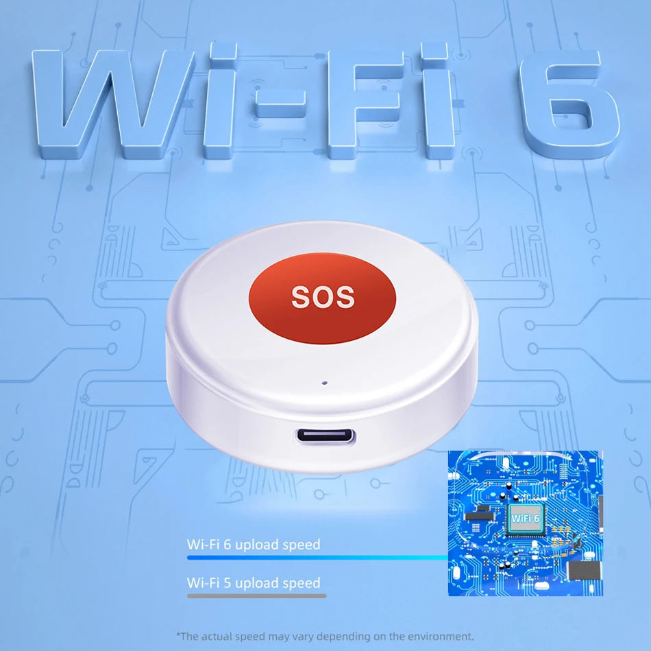 Smart Life APP WiFi SOS Emergency Button Tuya Home Security Elderly Children One Click Call Help Alarm Remote Notification