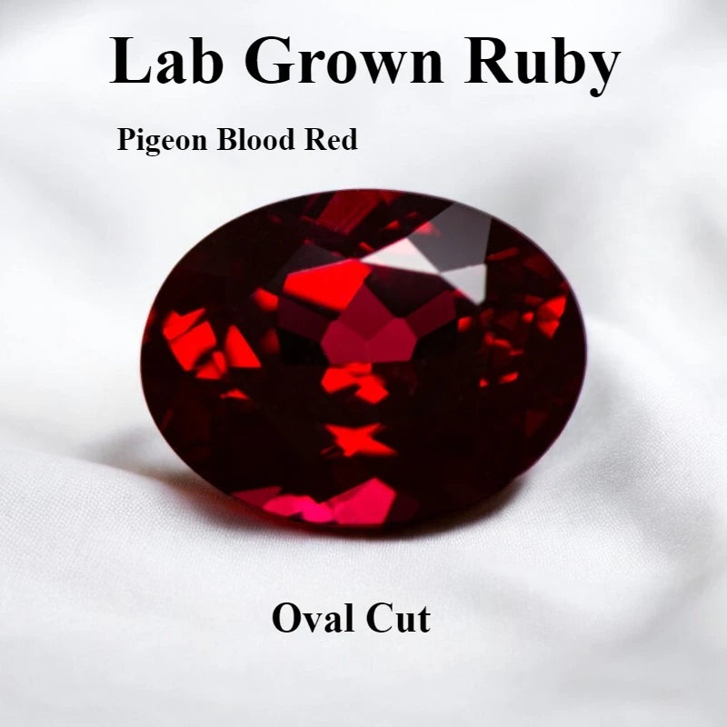 Lab Grown Ruby Various Shape Pigeon Blood Red Charms Gemstone for DIY Jewelry Making Materials Selectable Certificate