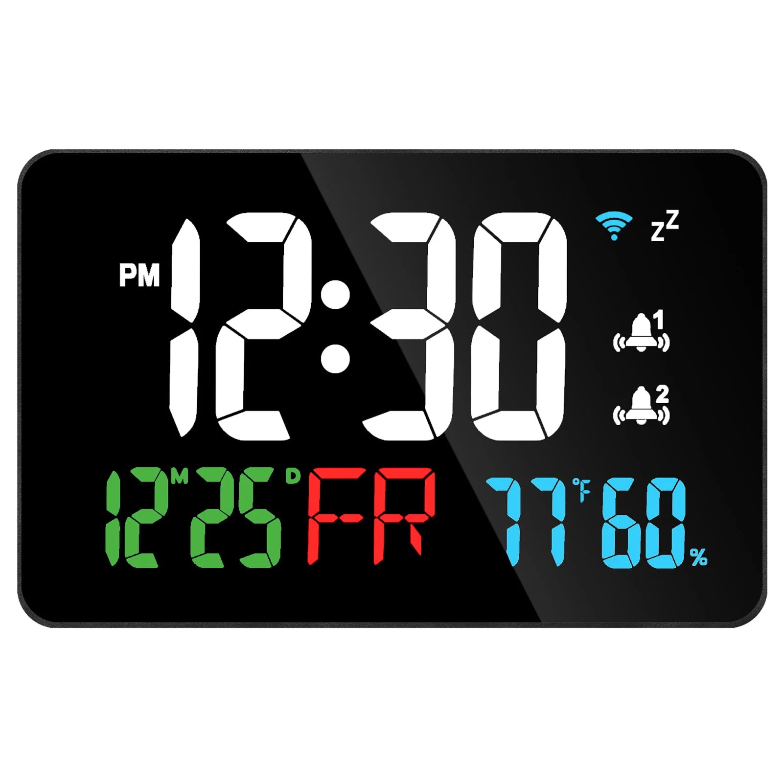 Smart Wifi Digital Wall Clock Temperature Humidity Display 4-Level Brightness Desk Table Electronic LED Alarm Clock Home Decor