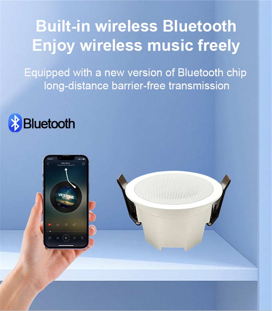 MINI Bluetooths Ceiling Speakers Stereo sound Indoor home audio Background music system For Bathroom Kitchen Living room bedroom