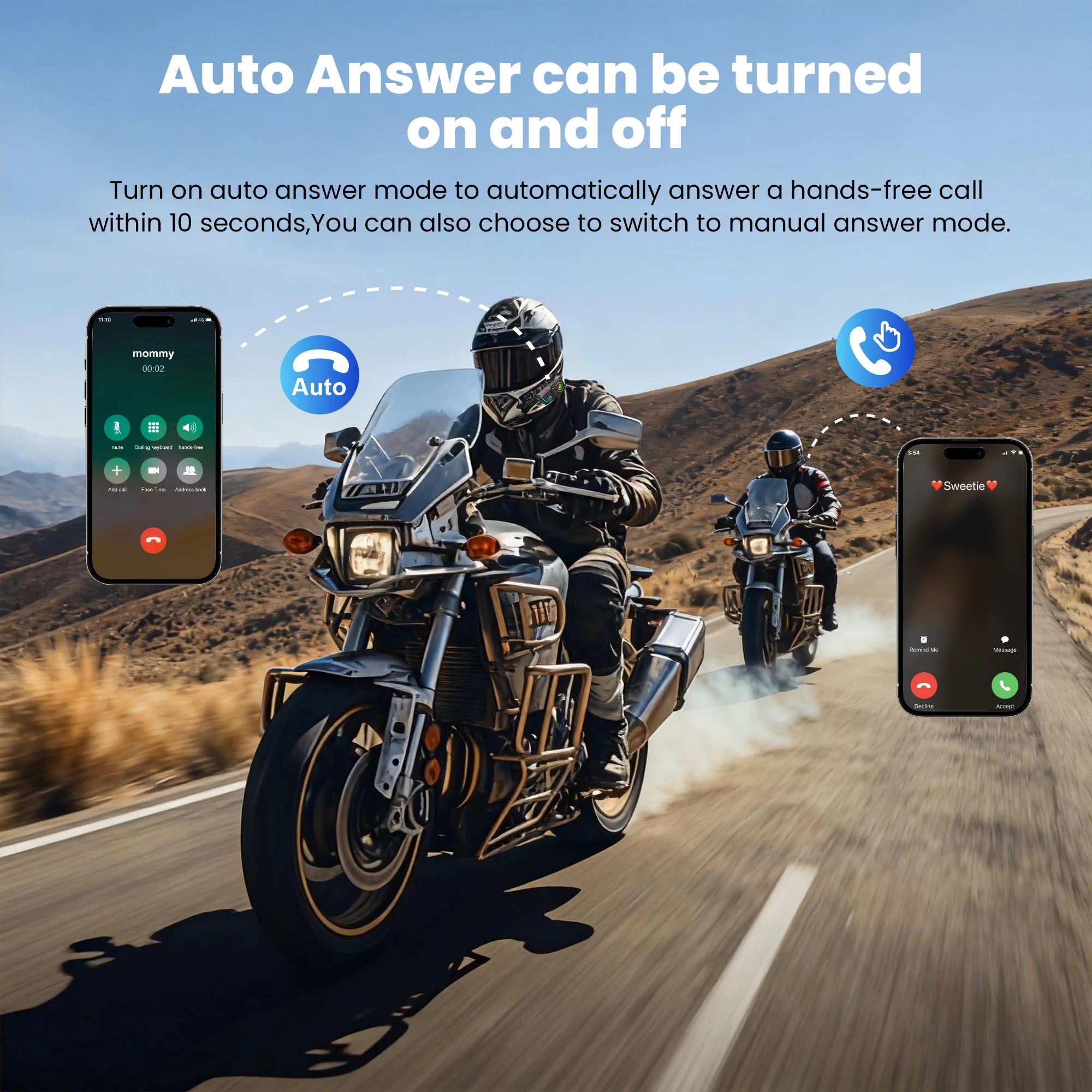 GEARELEC G1 Motorcycle Helmet Bluetooth Headset Hands Free Call IPX67 Waterproof 1000mAh Headset Speakers HiFi Stereo RGB Light