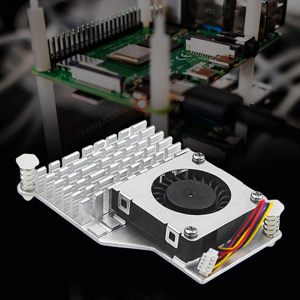 For Raspberry Pi 5 Active Cooler Metal Heatsink Radiator with Adjustable Speed Cooling Fan Cooling Heat Sink Radiator