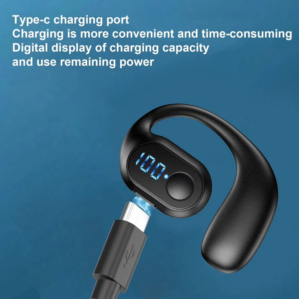 Bluetooth 5.4 Ear Hook Headphone With Mic TWS Wireless Earphone HiFi Stereo Noise Reduction Driving Headset Waterproof Earbud