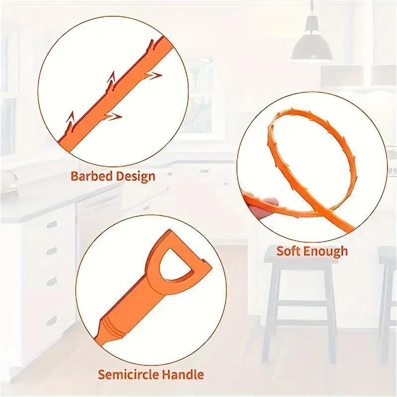 Easily Unclog Household Pipes and Clean Hair. Necessary Cleaning Tools for Wash Basin Water Pipes