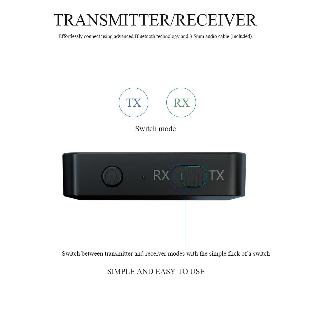 Bluetooth-compatible 5.0 Audio Receiver Transmitter AUX RCA 3.5 Jack USB Music Stereo Wireless Adapters Dongle For TV PC Speaker