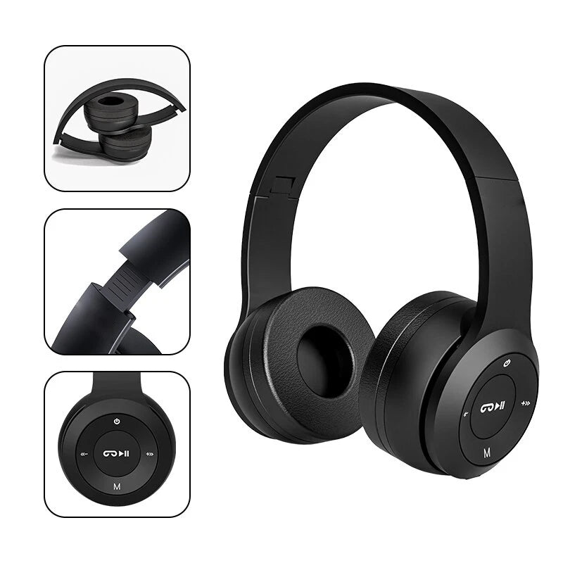 Bluetooth 5.3 Wireless Over-Ear Headphones – HiFi Stereo Sound
