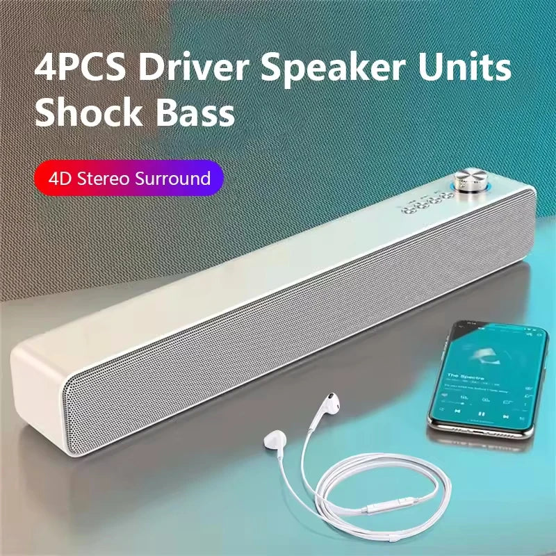 Wireless Subwoofer Soundbar For TV Computer PC Bluetooth Speaker Portable Sound Bar Box Music Caixa De Som Bocina Coluna Column