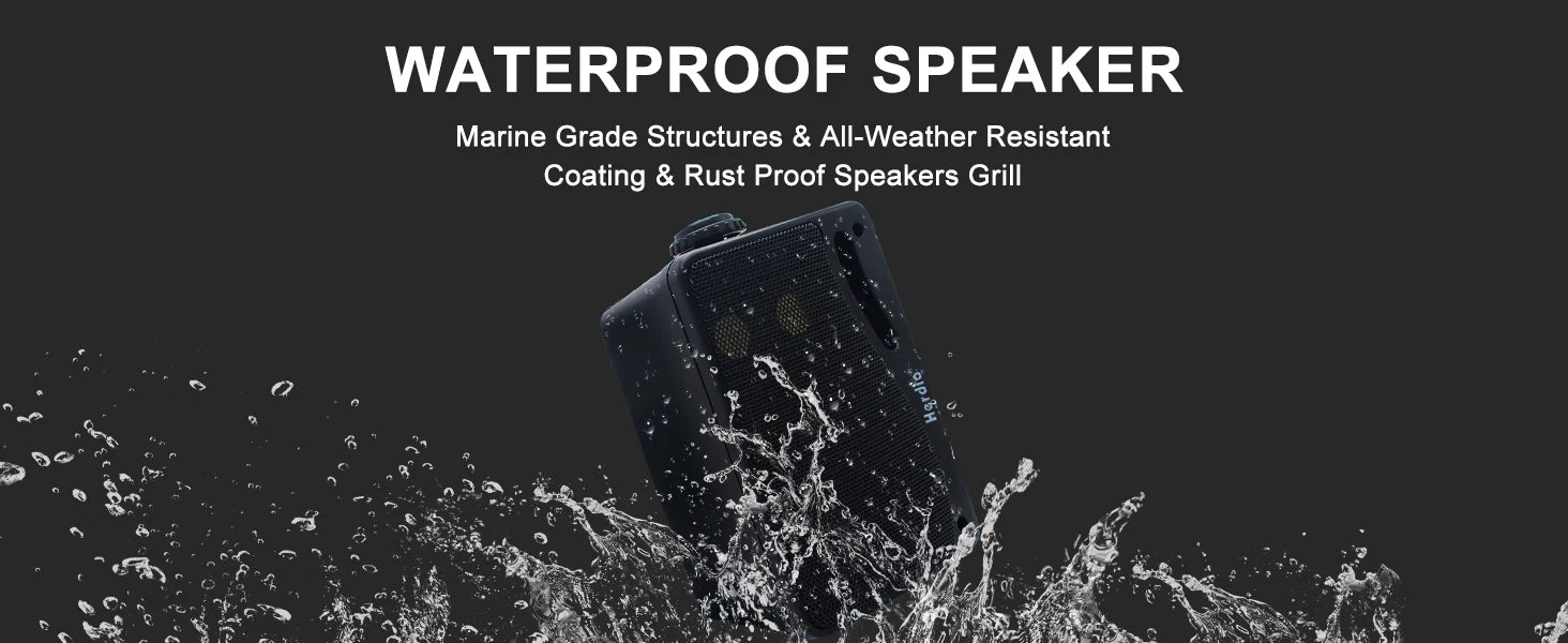 Herdio 3.5" Outdoor Bluetooth Speakers Waterproof 200W 3 Way Upgrade Premium Wall Mount Speakers Durable Mountable Loud Sound
