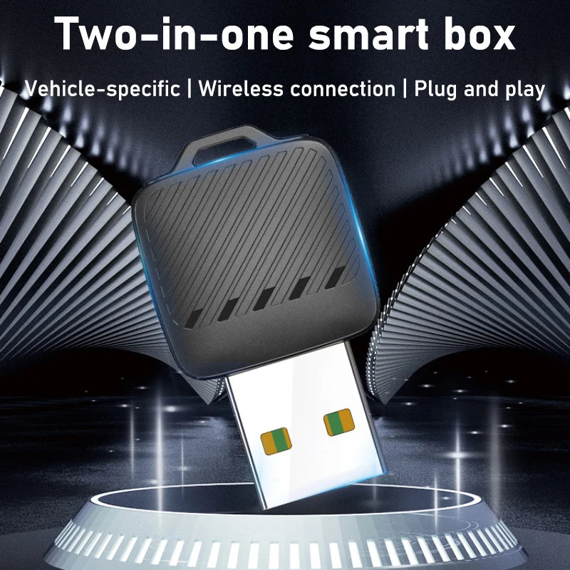 2- in-1  Wireless Android Auto Adapter Wireless CarPlay Dongle Car Intelligent Systems AI Smart Box For Car Wired CarPlay