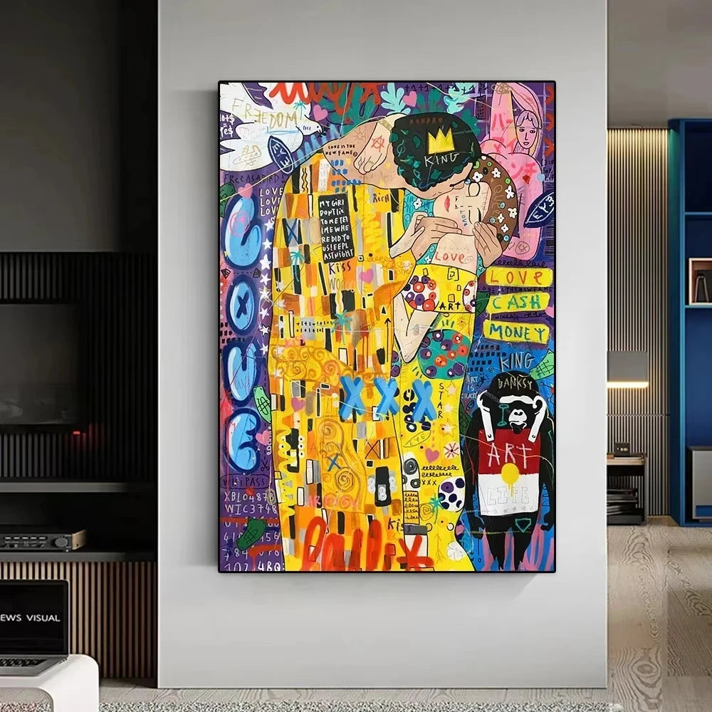 Modern Graffiti Aesthetic Wall Art Banksy Pop Portrait HD Canvas Poster Prints Home Bedroom Living Room Decor Gift