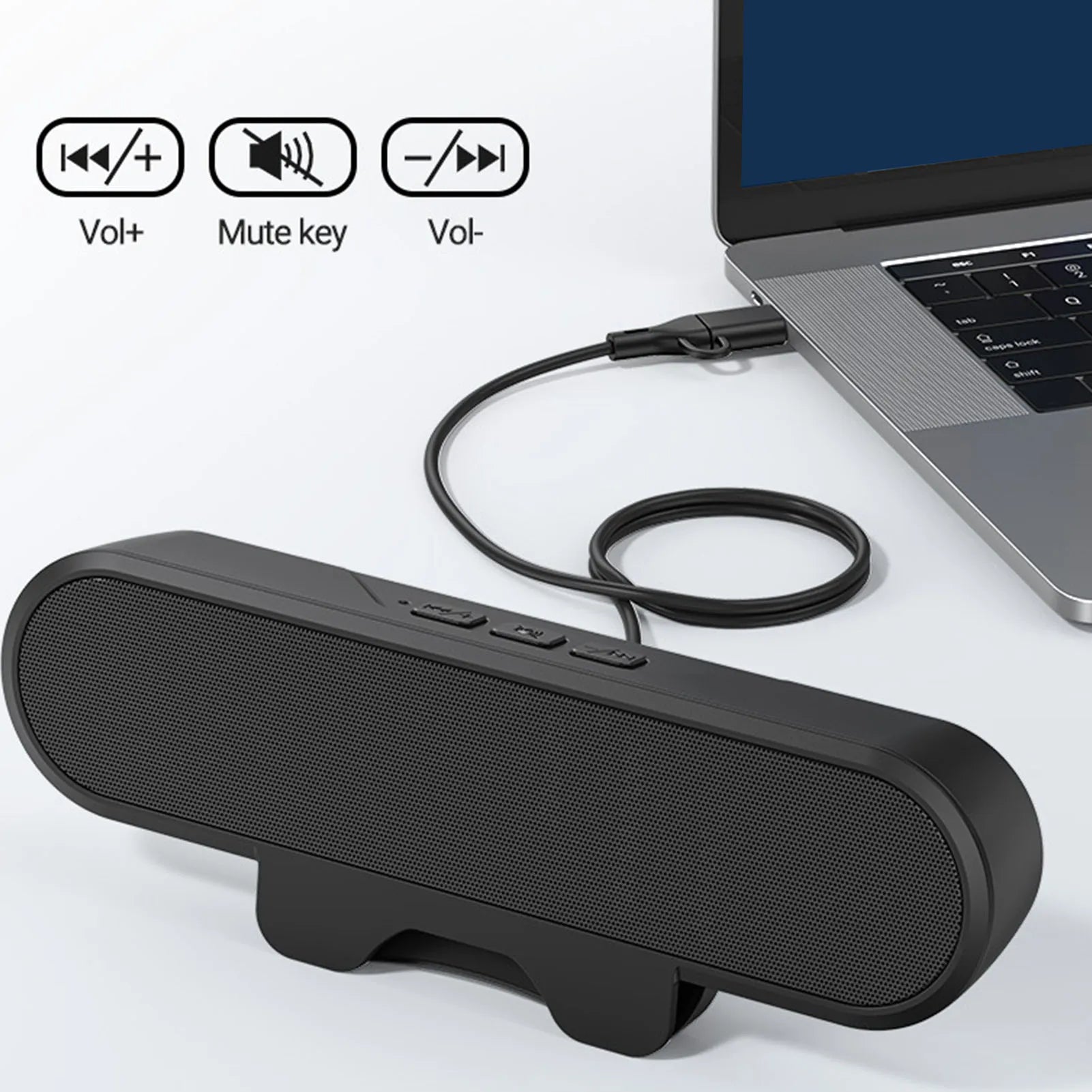 Computer Speaker Volume Control Loud Sound Desktop PC Speaker Easily Clamps Display High Definition Stereo for Entertainment