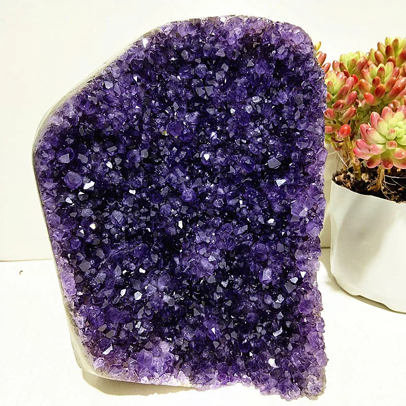High Quality Uruguay Amethyst Stone Geode Quartz Crystal Cluster display amethyste pierre naturelle Healing Home Room decoration