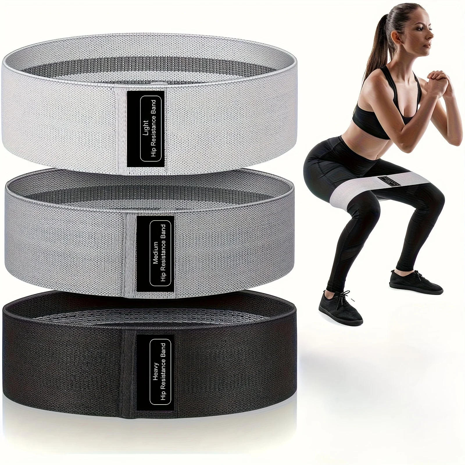3pcs Yoga Pilates Strength Training Elastic Resistance Bands for Legs and Butt urable Fitness for Home Workouts, Yoga, Pilates