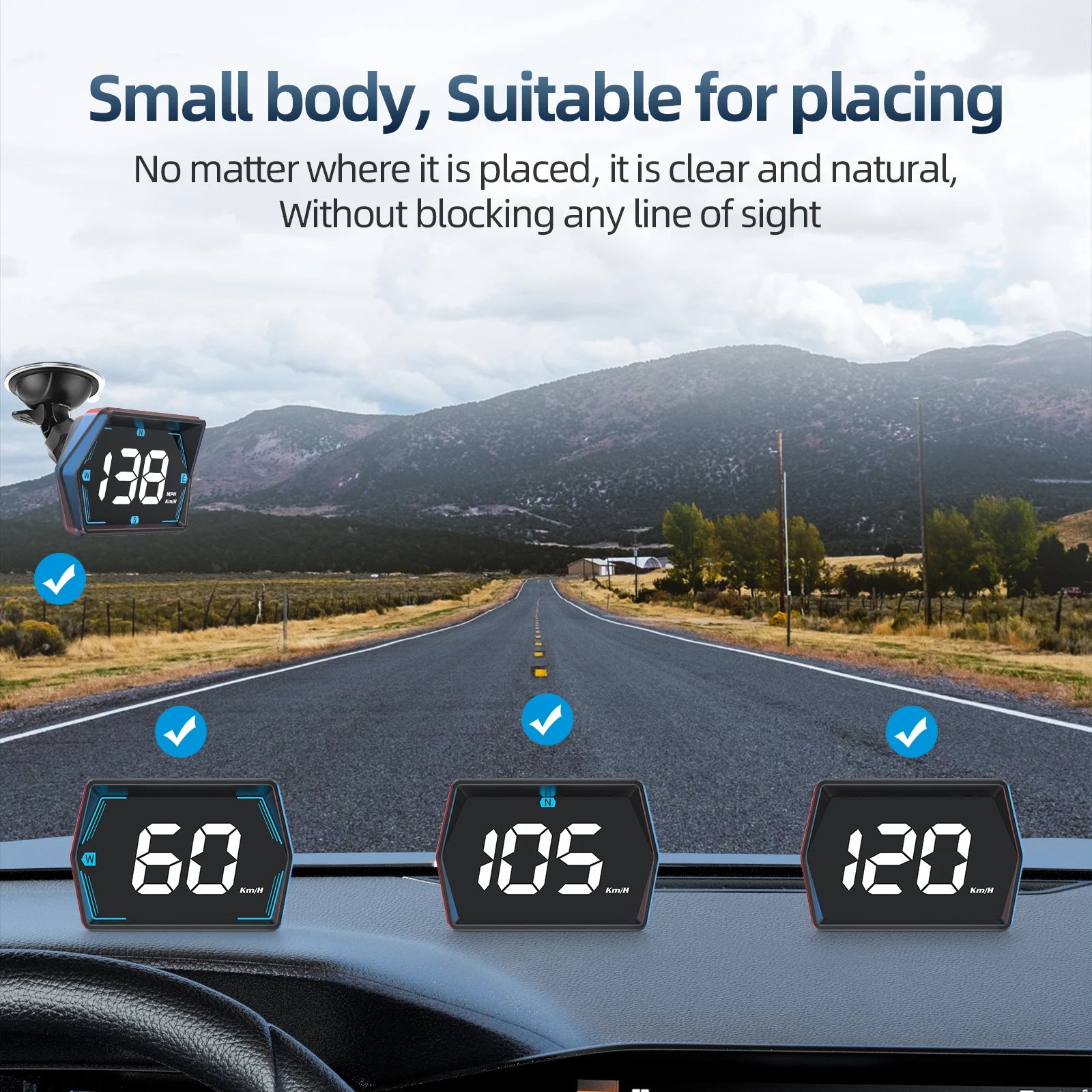 ZMFJH G20 HUD GPS Display Car Digital Speedometer Head-Up Display Eletronics Speed Alarm Gadgets Inteligent Compass For All Car