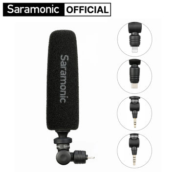 Saramonic SmartMic5 Mini Condenser Plug and Play Microphone for iPhone Android PC Computer DSLR Cameras Streaming YouTube Vlog