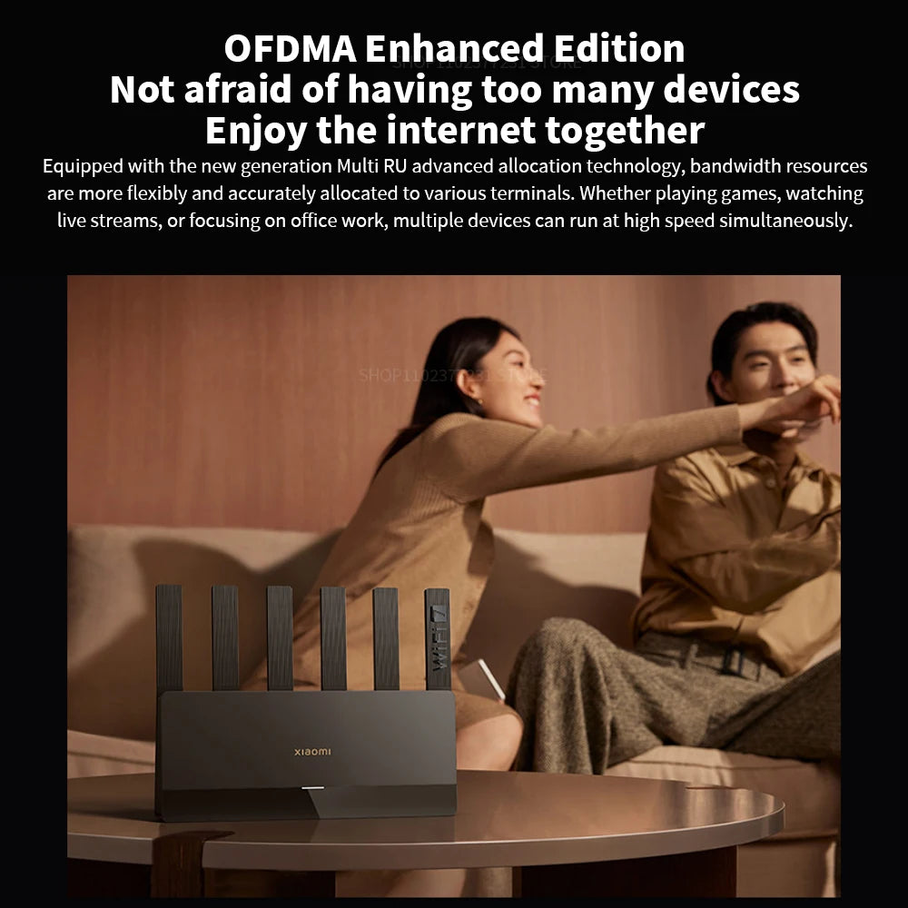 Xiaomi BE6500 Router Quad Nucleus 6500Mbps 2.5G Ethernet Port Dual Frequency 2.4/5GHz 6 Independent Signal Amplifiers Mesh Wifi7
