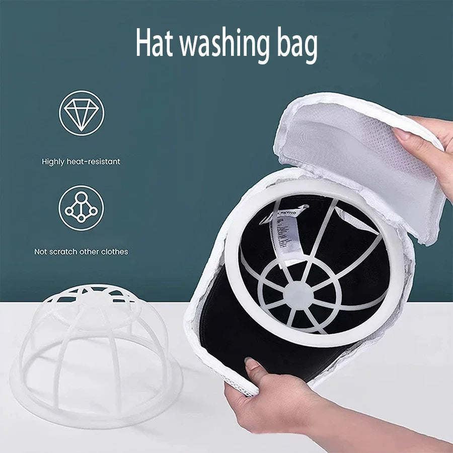 Baseball cap washing bag anti deformation washing machine hat convenient washing bag machine washing mesh bag