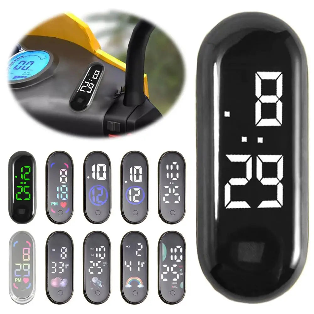 Luminous Motorcycle Car Clock Auto Internal Stick-On Mini Waterproof Watch Mechanics Quartz Clocks Auto Ornament Car Accessories