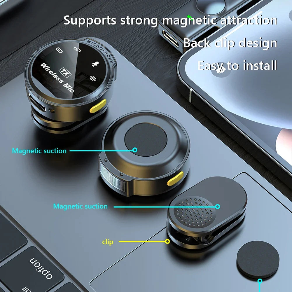 For Xiaomi J6 Wireless Lapel Microphone USB-C/iOS Interface Lavalier Mic Noise Cancel 164ft Range for Android/iPhone/PC/Laptop