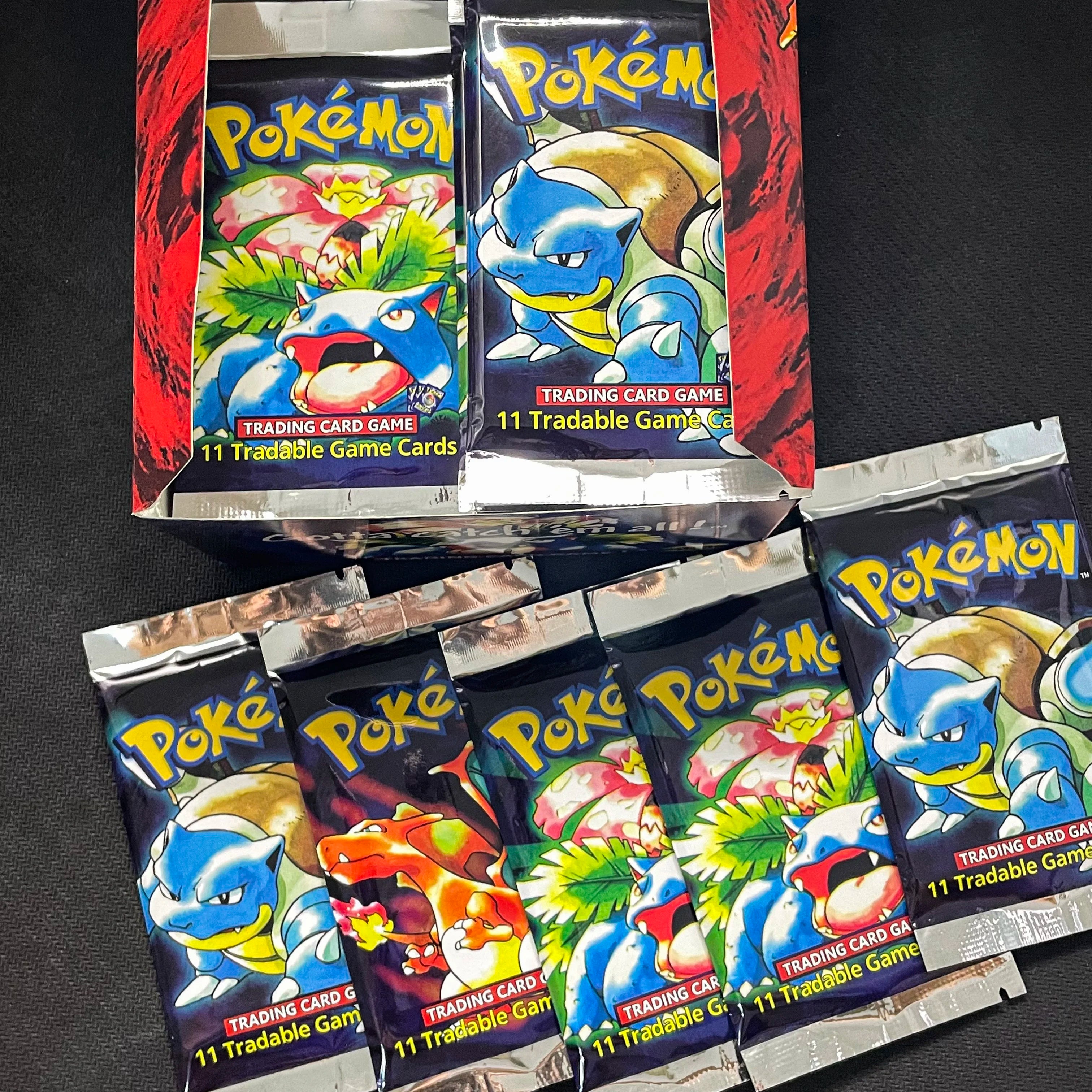 PTCG 102Pcs/396Pcs PKM Base Set 1ST Edition Whole Set Booster Box (Revised Unlimited Edition) Wizards Trading Card Battle Game