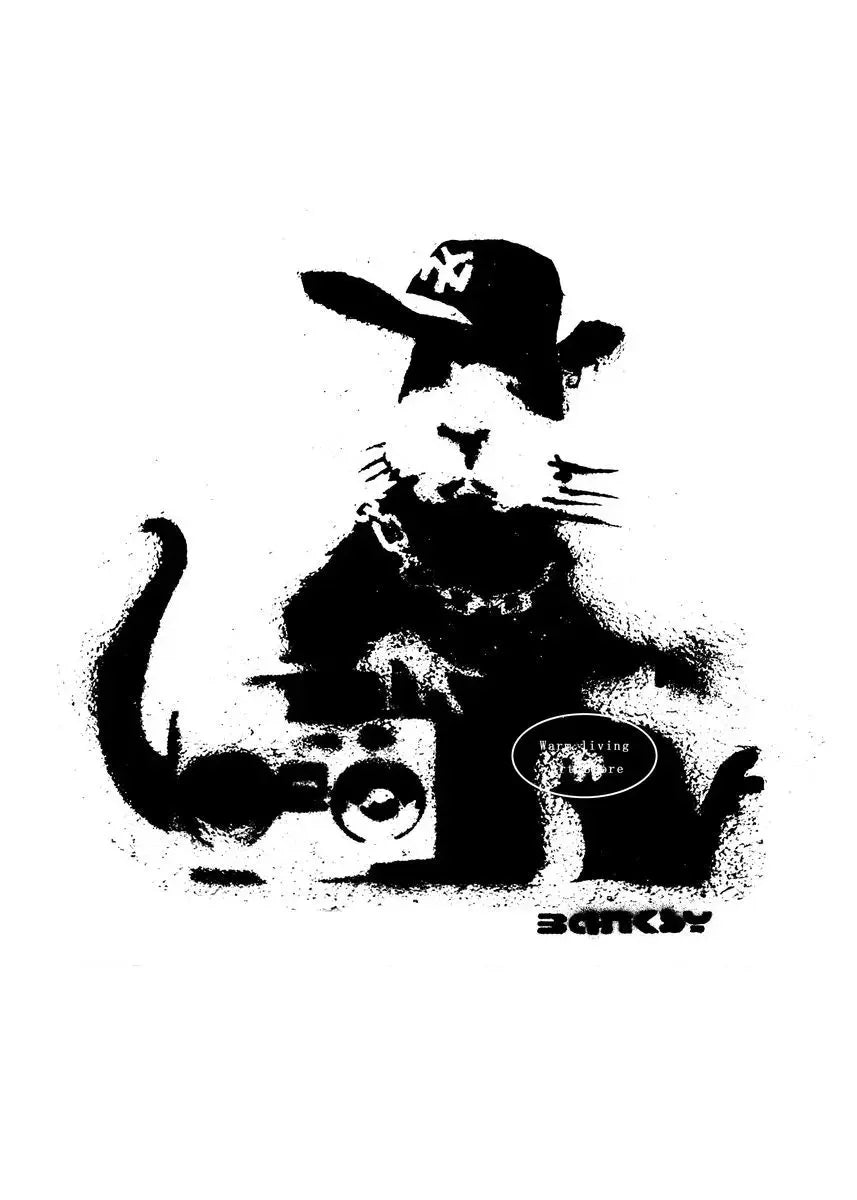 Classic Retro Wall Art Banksy Street Graffiti HD Canvas Print Poster Home Living Room Bedroom Decorative Painting