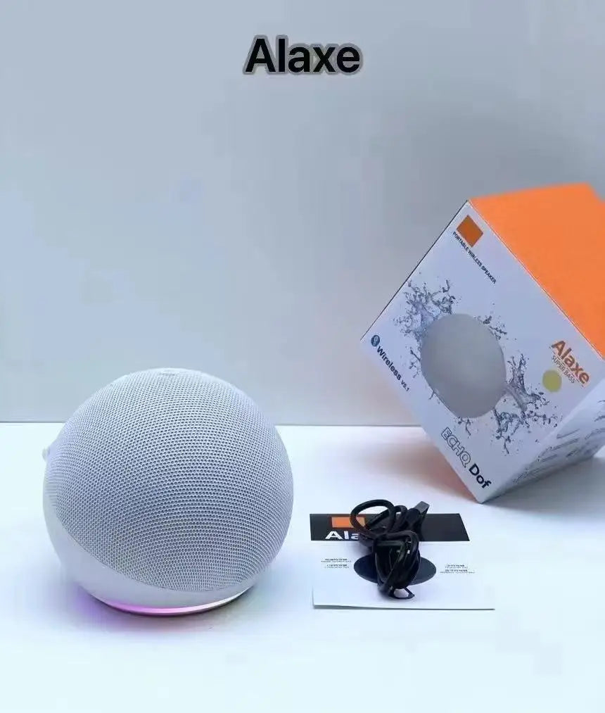Alaxe Wireless Bluetooth Speaker with 360° Surround Sound IPX4 Waterproof Speaker RGB Lights Portable Subwoofer for Party Travel
