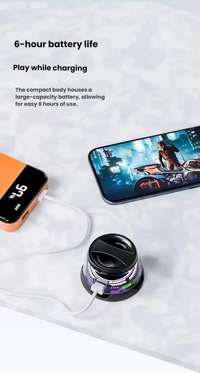 Portable Bluetooth Speaker HECATE G200 RGB Lighting Magnetic Speaker BT5.3 Mini Sound Box 7 Hours Playback Phone Holder
