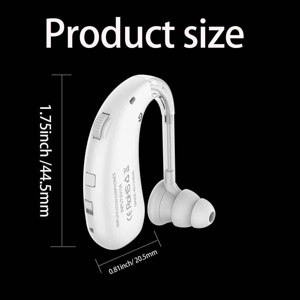 Auxiliary headphones with hearing aid function hanging ear noise reduction designed for the elderly