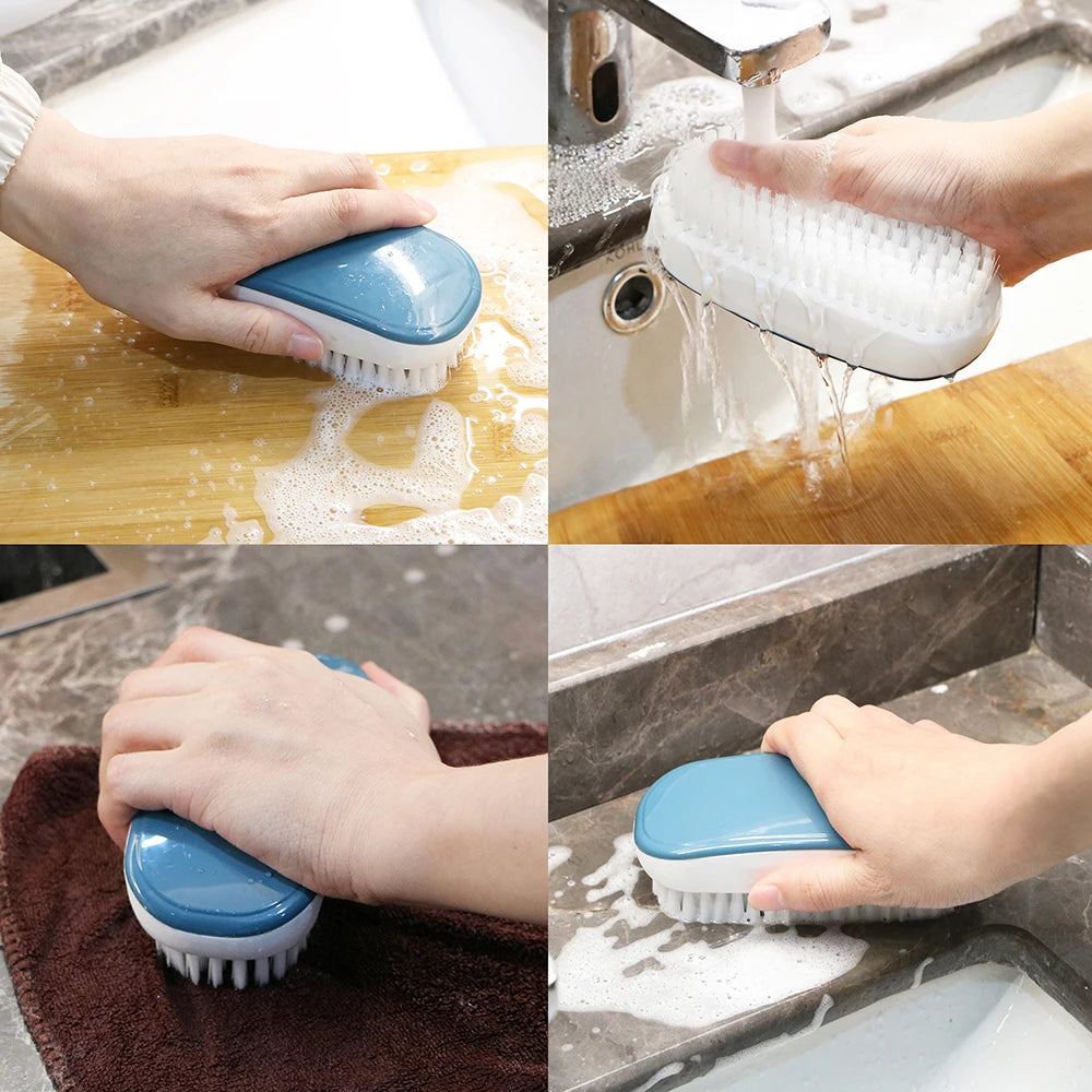 Plastic Household Hands Laundry Brush Cleaning Tool Hard Bristle Washing Clothes Shoe Sock Cleaning Brush for Kitchen Bathroom