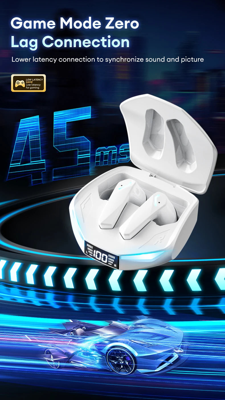 Choice Lenovo GM2 Pro Gaming Headset LED Digital Display Wireless Sport Earbuds HD Call Low Latency Headphones Waterproof