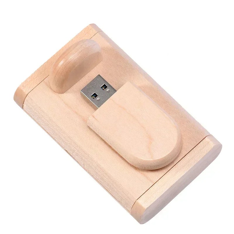 JASTER USB 2.0 Flash Drive 64GB Pen drive Wooden Box Free Personal LOGO Memory stick 64GB 32GB 16GB wedding Gift U disk Pendrive