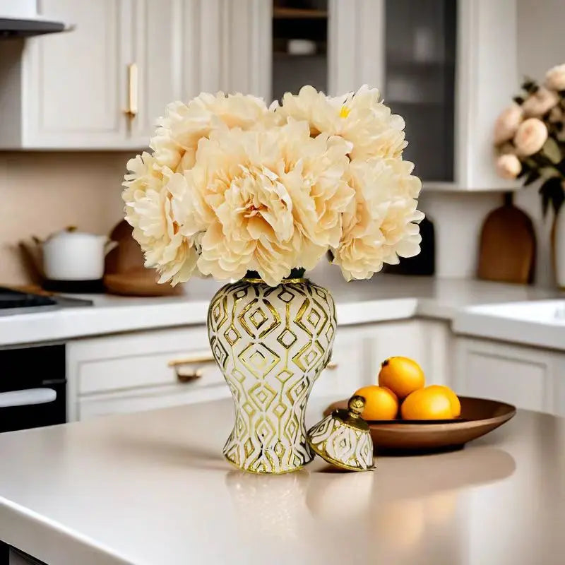 Ceramic decorative vaseTabletop American decor jar storage universal jar ceramic ornament Living room home  decor flower vase