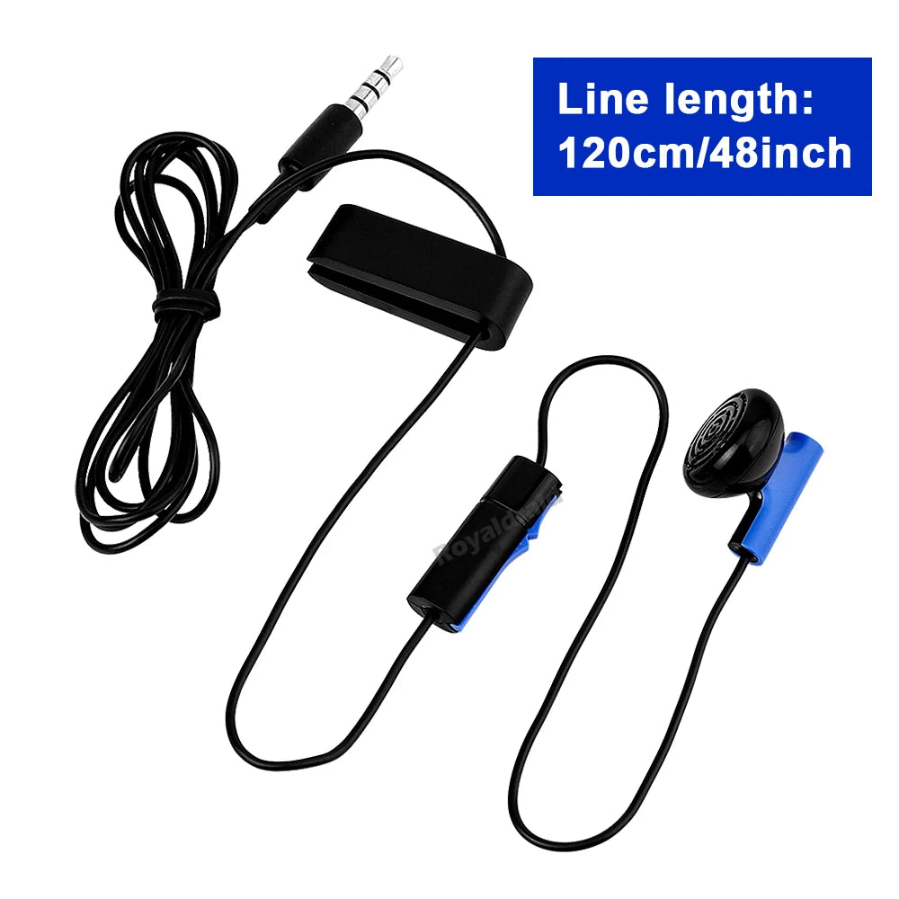 1PCS Game Headset With Microphone Mono Chat Earbud Headset for PS4 Controller Earphone Gaming Headphone Black Blue