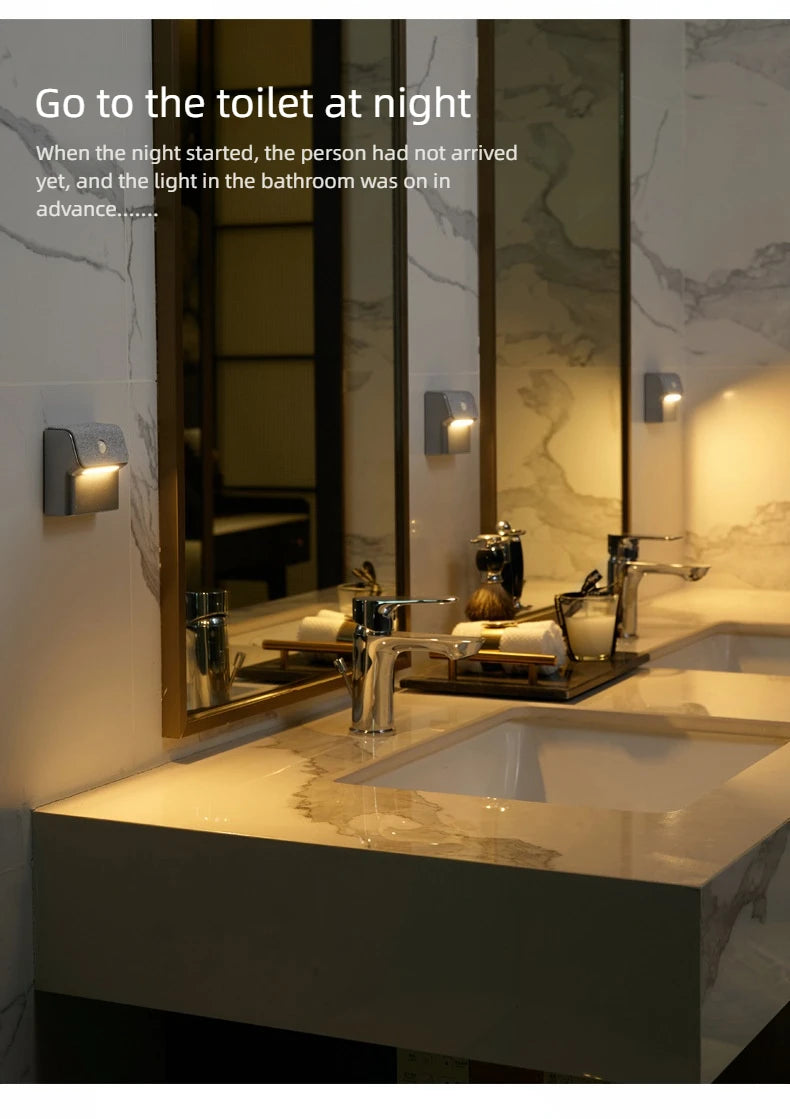 Smart Motion Sensor Wall Light - 2200Mah Usb-C Fast Charging, 3 Adjustable Brightness Levels, Multi-Device Connection, Suitable for Indoor/Outdoor Security Lighting