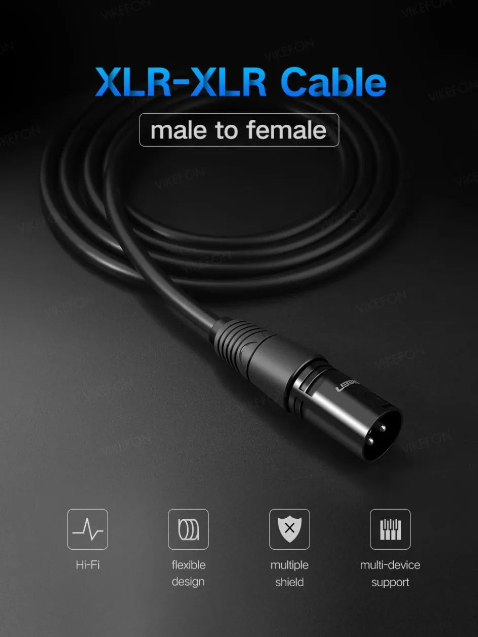 XLR Cable Audio Line 3Pin XLR Male to Female Microphone Extension Cable for Mixer Amplifiers Sound Cannon Balanced XLR Cable