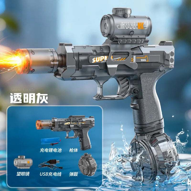 Outdoor summer hot toys, electric high-pressure water gun, beach, swimming pool, garden, wrestling game, automatic charge, gifts